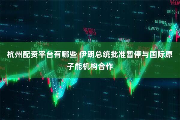 杭州配资平台有哪些 伊朗总统批准暂停与国际原子能机构合作